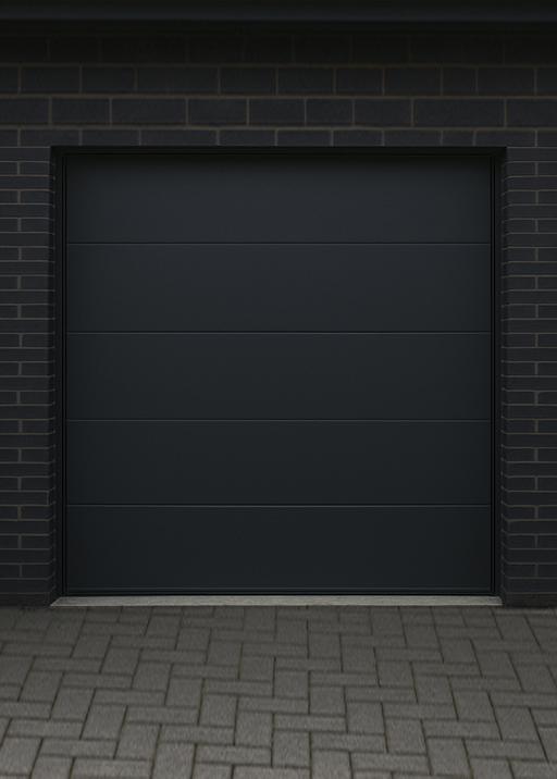 Modern residential garage door being installed in Pearland Texas