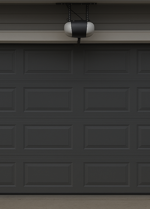 Before and after photo of garage door opener replacement in Pearland