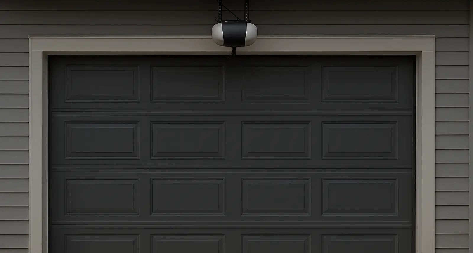 Before and after photo of garage door opener replacement in Pearland