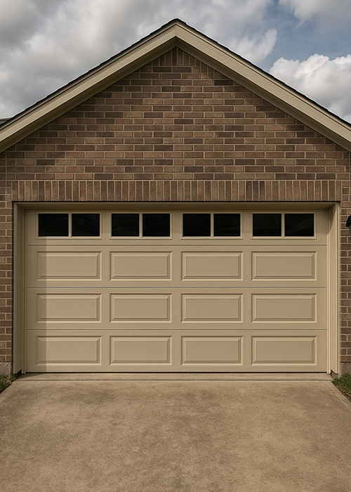 Custom garage door installation with remote opener