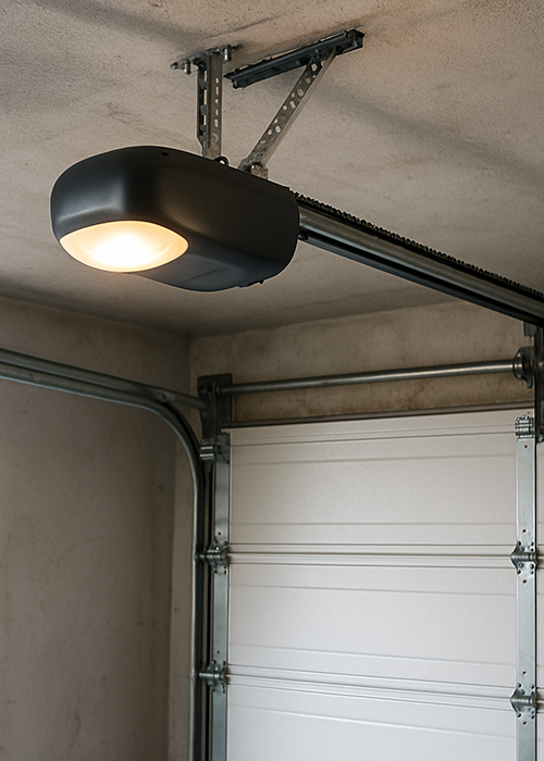 Secure and quiet garage door after professional maintenance in Pearland