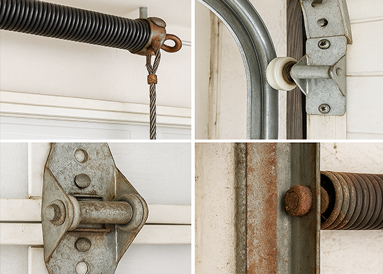 Torsion spring under tension during garage door inspection in Pearland